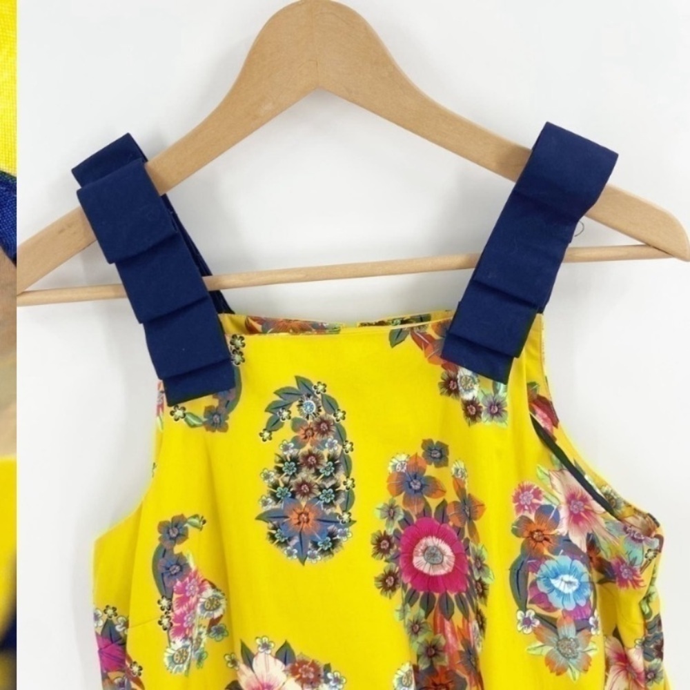 Anthropologie Maeve Yellow Floral Sleeveless Sunniva A-Line Dress - Picture 5 of 13